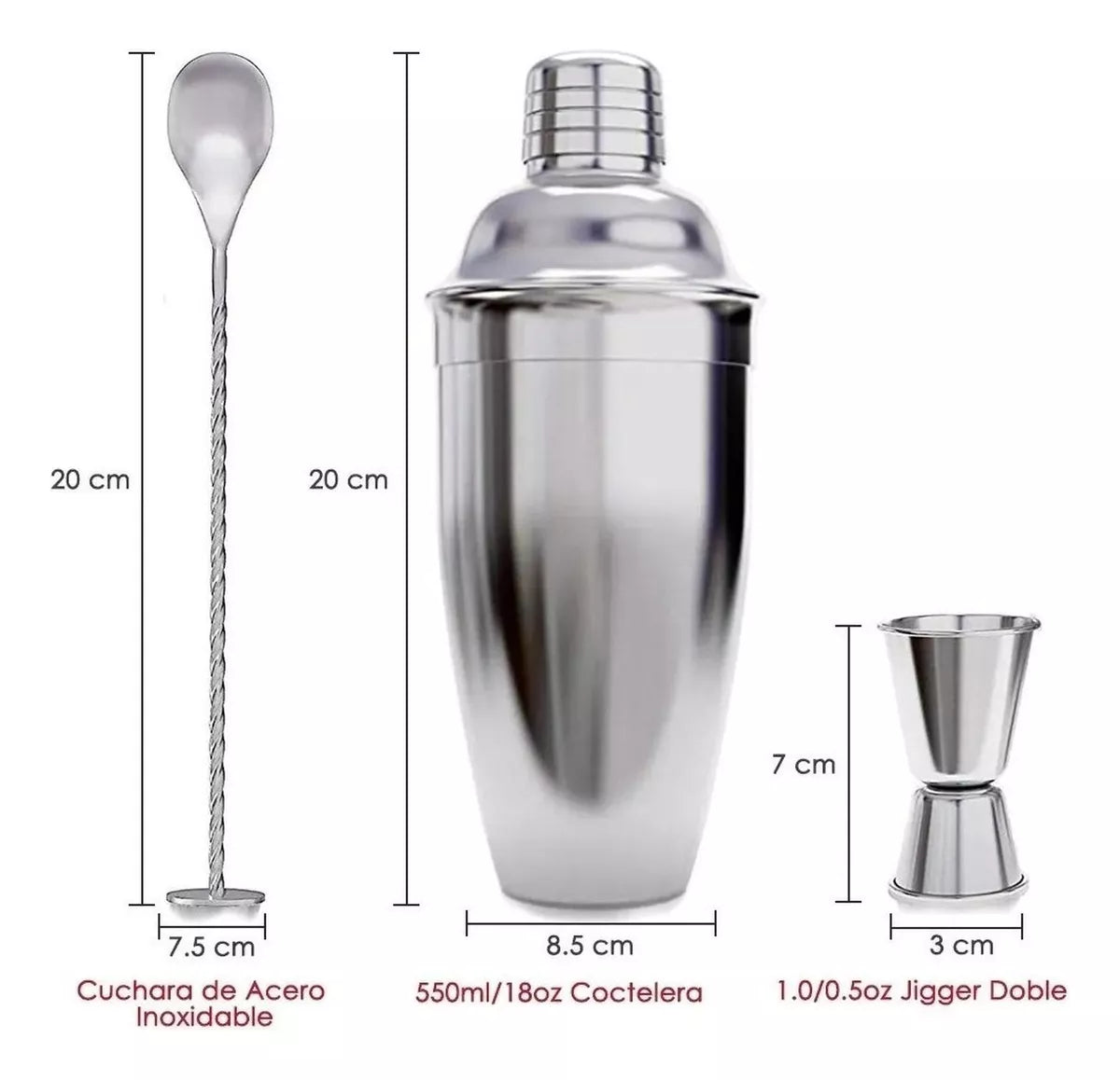 Juego De Coctelera 3 Pzs
